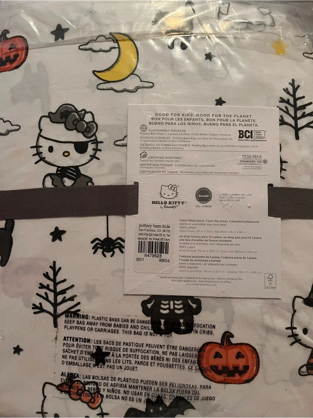 Pottery Barn Kids Hello Kitty Halloween Sheet Set